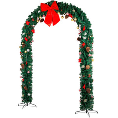 iTopRoad 8.7Ft Christmas Tree Arch Archway Christmas Decorations ,Green