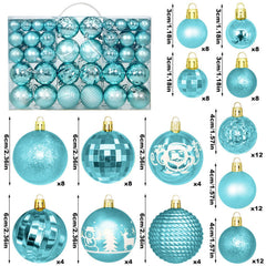 Gallickan 100Pcs Christmas Balls Ornaments Set, Shatterproof Christmas Tree Ball Xmas Decorative Hanging Ball for Holiday Wedding Party Decor, Light Blue