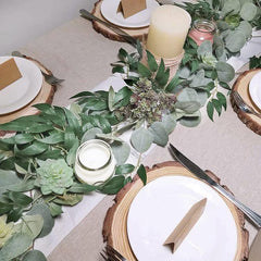 10pcs 5.9ft Artificial Eucalyptus Garland with Willow Leaves Greenery Garland Faux Silver Dollar Garland for Wedding Party Table Decor Indoor Outdoor Decoration Christmas