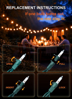 RESNICE 52ft Mini Clear Christmas Lights 200LED Warm White Connectable Green Wire with Spare Fuses and Bulbs for Outdoor Indoor Holiday Christmas Tree Patio Party Home Decor