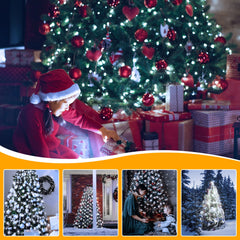 Ollny 400 LED Christmas Tree Lights with Remote Control, 8 Lighting Modes Waterproof Indoor Outdoor Christmas Lights for Decorations, White