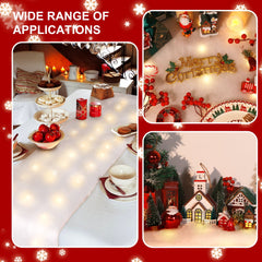  2Pcs LED Christmas Snow Blanket Runner, Illuminated Fake Snow Decoration, 70 x 17.7 Inch