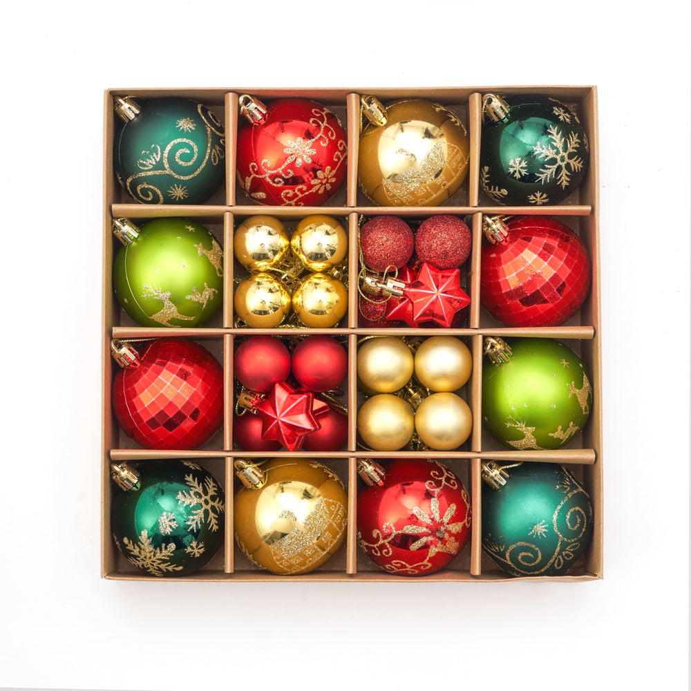 44Pcs Christmas Tree Ornaments - 2.36''/60mm Christmas Ball Ornaments Set for Xmas Tree Holiday Party Wedding Home Decorations (Red & White)