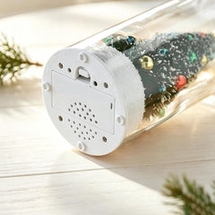 Recordable Christmas Tree in a Bottle, 3pc 30 Second Voice Recorder Ornaments for Mantel, Shelf and Holiday Decor Gifts, 7.1in