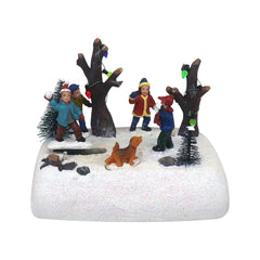 Christmas Village Tabletop Snowball fight Pre-lit Winter Snow Village Perfect addition to your Christmas Indoor Home Decorations Great Centerpiece For Your Collection