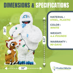 Open Box ProductWorks 32 In Rudolph & Bumble Holiday Festive Decoration