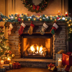 6 FT Garland Christmas Decorations, Battery Operated Lighted Garland Indoor with Red Berries, Candy Balls, Pinecones and Lush Branches, 25 Warm LED Lights 3 Modes, Christmas Garland for Mantle