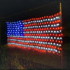 WILLED LED Flag Net Lights of The United States, Waterproof American Flag String Light for Christmas,Festival, Holiday, Independence Day, Memorial Day, Decoration, Garden, Yard, Indoor and Outdoor