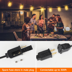 100FT Outdoor Solar String Lights, with Shatterproof Edison Bulbs, Outside Waterproof Hanging Lights for Porch Garden Backyard,Christmas