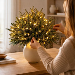 Clearance! Christmas Twinkling Enchanted Evergreen Pine Tree with Lights, Christmas Decoration. Gift for Family Friends (10 Pine)
