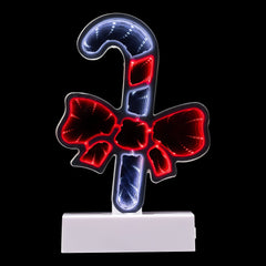 Northlight LED 3D Candy Cane with Bow Christmas Infinity Mirror - 8"