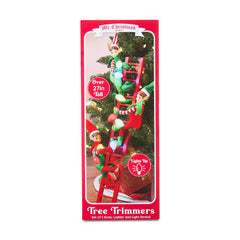  27.5" Tree Trimmer Elves on a Ladder Decoration, Red
