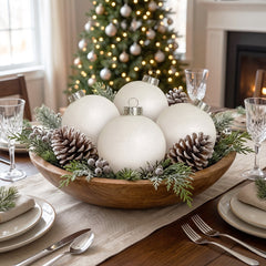 Sleetly Large White Christmas Ball Ornaments for Tree Decorations – Big 4.72” Shatterproof Glitter Snowball for Holiday Xmas Decor, 4-Pack
