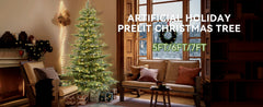 Bringstar 6Ft Prelit Christmas Tree, Premium Artificial Tree with 814 Realistic PE&PVC Mixed Tips, 400 Warm Lights
