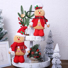 2PCS Gingerbread Christmas Decorations,Christmas Decorations Indoor,Christmas Gingerbread Man Plush,Christmas Stuffed Doll Gifts for Tiered Tray Party Decor Home