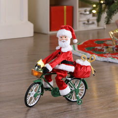  11.5" Animated Cycling Santa, Red