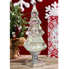 Evergreen Beautiful Christmas LED Liquid Motion Glitter Christmas Tree Table Top Decor - 5 x 5 x 14 Inches Indoor/Outdoor Decoration