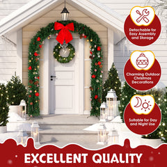 UBesGoo Christmas Arch Christmas Tree Arch Christmas Garland Decoration 8.5Ft w/ Decorative Accessories