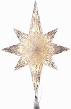 Kurt Adler 11-Inch Pre-Lit Bethlehem Star Tree Topper with 10 Clear Lights, Indoor Christmas Decoration