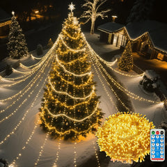 AGCAN 66 Ft 200 LED String Lights, Connectable 8 Modes Warm White Christmas Lights, Fairy Twinkle Light Plug in for Bedroom Classroom Christmas Tree Decor