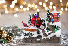 Christmas Village Rocking Seesaw Animated Pre-lit Winter Snow Town Perfect Addition to Your Christmas Indoor Decorations & Christmas Village Display