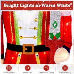  1 PCS 5 FT Lighted Nutcracker Soldier Outdoor Christmas Decoration with Glitter Sword