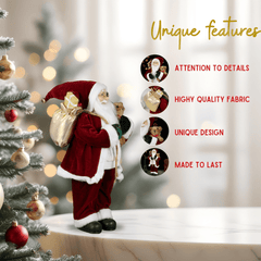 SINT 18" Christmas Indoor Decoration Santa in a Sweater Bearing Gifts & Teddy Figurine