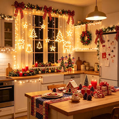  Christmas Lights Decorations, 11.5 FT Hanging Twinkle Fairy Christmas Curtain Lights for Home Indoor Outdoor Window Xmas Decor, Warm White