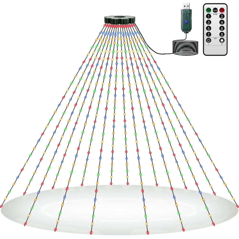 6.6FT 400 LED USB Christmas Tree Lights with Remote and Timer, Dimmable Waterproof Twinkle String Lights 8 Modes for 5-7FT Tree Indoor Outdoor, Multicolor