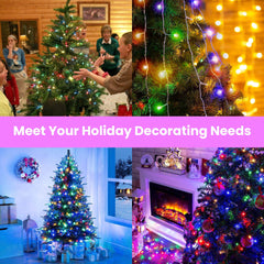  200FT Fairy Lights Plug In, 600 Led Starry Twinkle String Lights, Rainbow Christmas Light, 8 Lighting Modes, for Wedding Indoor Outdoor Patio Garden Decoration