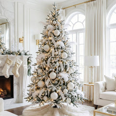 Sleetly Large White Christmas Ball Ornaments for Tree Decorations – Big 4.72” Shatterproof Glitter Snowball for Holiday Xmas Decor, 4-Pack