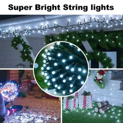 210ft 600 LED Christmas String Lights, 2Pack Plug-in Twinkling Lights with 8 Modes, Waterproof String Lights for Indoor Outdoor Decorations(White)