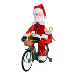  11.5" Animated Cycling Santa, Red