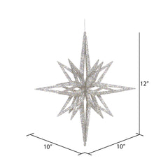 Vickerman 12" Silver Iridescent Star Christmas Ornament