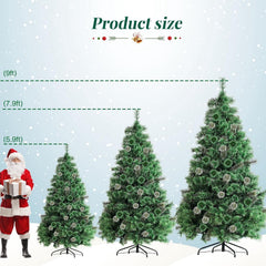 LAZY BUDDY 6ft Pre-lit Artificial Christmas Tree, Cashmere Hinged Xmas Tree with 550 Branch Tips & 250 Warm Lights