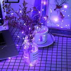 Fairy Lights Christmas String Lights Battery Operated 8 Modes 200 LED 66FT Fairy String Lights Portable Twinkle Firefly Lights Remote Timer for Bedroom Garden Party Decoration Purple - 4Pack