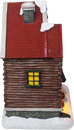 Christmas Village Log Cabin Tabletop Display Pre-lit LED Musical Snow Village Perfect Addition to Your Christmas Indoor Decorations & Holiday Collections
