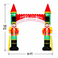 Yexmas 10FT Christmas Inflatable Archway, Blow Up Nutcracker Soldier Arch Decoration with Built-in LED, Xmas Outdoor Decor for Lawn Yard Garden Party Home Indoor Holiday