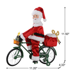  11.5" Animated Cycling Santa, Red