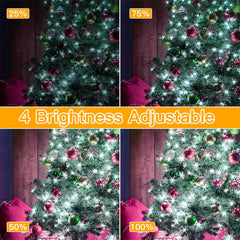 Ollny 400 LED Christmas Tree Lights with Remote Control, 8 Lighting Modes Waterproof Indoor Outdoor Christmas Lights for Decorations, White