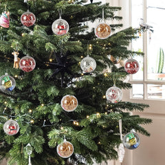 TETOU 20Pcs Christmas Ornaments Balls, 80mm Clear Plastic Fillable Ornament for Crafts, Clear Acrylic DIY Ornaments for Christmas Tree Holiday Wedding Party Home Hanging Decor
