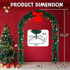 UBesGoo Christmas Arch Christmas Tree Arch Christmas Garland Decoration 8.5Ft w/ Decorative Accessories