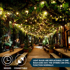 Joyfy Clear Christmas Lights,67.5FT 300(3x100)-Count Led Warm White Christmas String Lights,Connectable Green Wire Xmas Tree Lights for Indoor Outdoor Christmas Decorations Holiday Party Decor