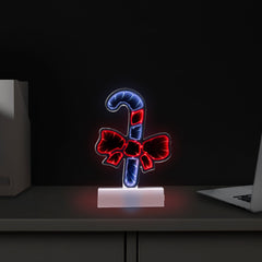 Northlight LED 3D Candy Cane with Bow Christmas Infinity Mirror - 8"