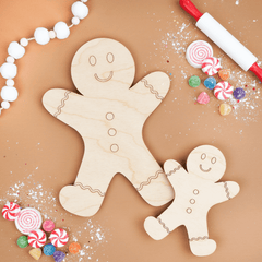 Gingerbread Man Ornament 6 inch, Pack of 10 Small Wood Cutouts for Crafts & Christmas Bulletin Board Decorations, by Woodpeckers