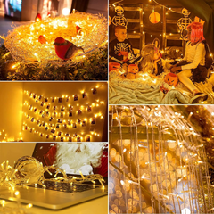 500LED Fairy Lights Plug in, 174ft String Lights Mains Powered, 8 Modes Remote Control Fairy Lights Indoor/Outdoor for Bedroom,Garden,Wedding,Party,Christmas Decorations(Warm White)