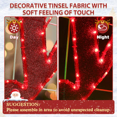 VEIKOUS 6ft Merry Christmas Sign, Lighted Xmas Decorations Indoor & Outdoor W/5-Meter Power Cord for Holiday Backyard Party