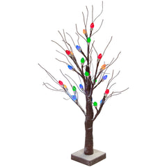 Northlight 2 FT LED Lighted Frosted Tabletop Christmas Tree - Multi-Color lights
