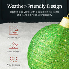  2pc Lighted Pop-Up Christmas Ornaments Outdoor Holiday Decoration w/ 180 LED Lights - Red/Green