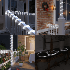 Beatineon 33FT Rope Lights Outdoor with Remote,Cuttable Connectable,300LEDs Strip Lights with Adjustable Brightness Waterproof with Plug for Patio, Christmas Decoration (White)